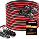 Vansdon 2x70 Feet Solar Panel Extension Cable, 10AWG Solar Cable, Solar Panel Cable with Female and Male Waterproof Connectors for RV, Photovoltaic Systems (70FT Red + 70FT Black)