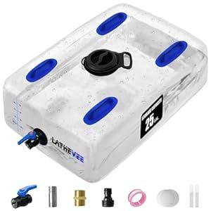 Water Storage Bladder, 25/50/100 Gallon Portable Water Tank, Collapsible Water Storage Containers with Spigot, Large Capacity Water Bag for Emergency Water Storage, Garden (25gal)