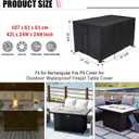 Fire Pit Cover Rectangular 42 Inch, Propane Gas Fire Pit Table Cover, Outdoor Waterproof Firepit Table Cover - 42 X 24 X 24 Inch
