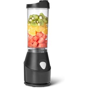 Amazon Basics Portable Blender for Smoothies and Shakes with 250W Power, 15 Oz BPA Free Travel Cup and Lid, Black