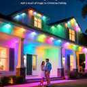 POOFZY Permanent Outdoor Lights for House,150ft RGB+IC Smart Outdoor Decor, 50 Scene Modes,App/Remote Control,IP67 Waterproof,for Christmas,Halloween,Daily & Holiday Party Decor,House Roof Lighting