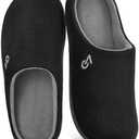 VeraCosy Men's Two-Tone Memory Foam House Slippers Indoor Outdoor Durable Rubber Sole, Size US 10.5