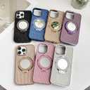 Caseative for iPhone 16 Pro Max Case,Glitter Bling Diamond Mirror with Stand Holder Magnetic Compatible with MagSafe Wireless Charging (Black,16 Pro Max)