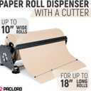 18" Paper Roll Dispenser With a Cutter, Next Gen, Non-Slip Suction Cup Feet - Heavy-Duty Dispenser for Kraft, Freezer, Newsprint, Butcher Paper Rolls - Up to 10" in Diameter, Safe Rod Holder