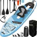 11'x34 Inflatable Paddle Board for Adults Youth, Extra Wide 430LBS Capacity SUP, Stable 2-3 Person Family for Lake Ocean Fishing Surfing Yoga, Includes Accessories