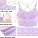 Sykooria 3 Pack Strappy Sports Bra for Women Sexy Crisscross for Yoga Running Athletic Gym Workout Fitness Tank Tops (XL)
