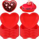 12 Pcs Heart Cake Pan Silicone Heart Cake Molds Baking Pan Nonstick Molds for Anniversary Birthday Snack Cupcake Baking (5.5 Inch)
