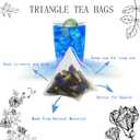 Butterfly Pea Flower Tea Bags - Gokarna Flower Tea, Transparent triangle teabag, Premium Dried Butterfly Pea Flowers, 100% Natural | No Sugar | No Caffeine | No Gluten | Vegan 2.82Oz (1) (EXP 10/28/26)