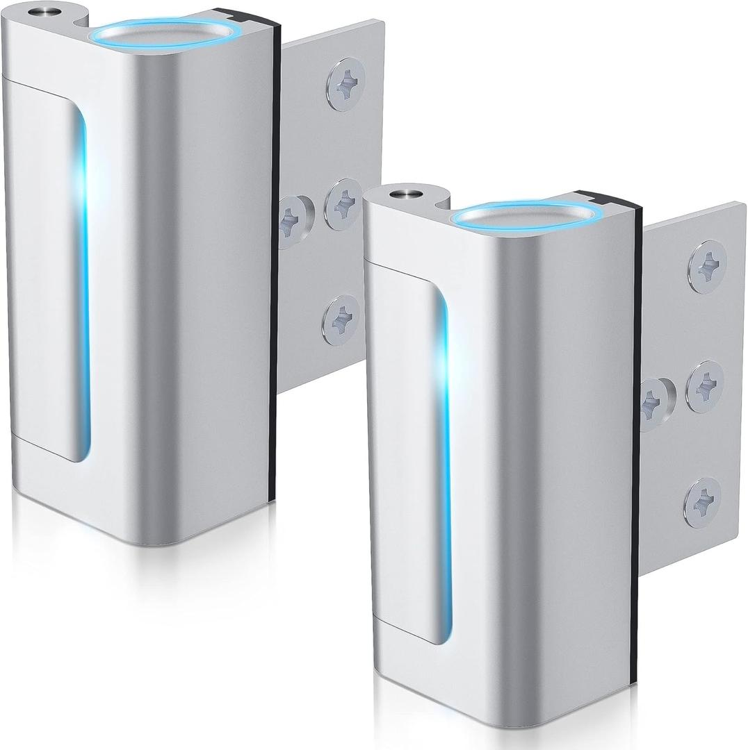 2Pack AceMining Door Reinforcement Lock Withstands 800lbs of Force - Silver Extra Child Proof Door Lock Drilling Required,Prevents Unauthorized Entry,Add a Door Security Lock for Home Safety & Privacy