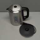 Amazon Basics Electric Stainless Steel Kettle for Tea and Coffee, BPA-Free, Fast Boiling, Auto Shut-Off, 1.1 Quarts, 1500W, Black and Silver