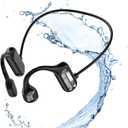 Bone Conduction Headphones - 2023 New Waterproof Bone Conduction Head Phones with Mic, 5.3 Open-Ear Earbuds Sports Headphones Ear Bone Running Music Headphones (Black)