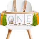 Peter Rabbit One High Chair Banner - Peter Rabbit Themed First Birthday Decoration HighChair Banner,Easrer Themed 1st Bithday Decor Banner (rabbit tassel banner)