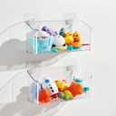 Bath Toy Storage Holder for Bathtub, Clear Bath Toy Organizer Large Capacity Bathtub Toy Storage Shower Caddy for Bathroom (2 Large)