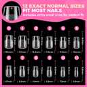 UNA GELLA Nail Tips Square: 504PCS Short Square Nail Tips Pre Etched Gel Fake Nails Tips, No C Curve For Women DIY Nail Extension French Style Salon Home Full Cover Soft Acrylic False Tips 12 Sizes