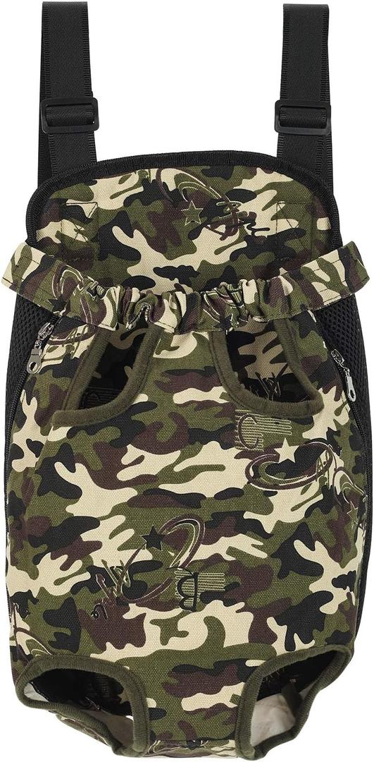 Legs Out Front-Facing Dog Carrier Hands-Free Adjustable Pet Puppy Cat Backpack Carrier for Walking Hiking Bike and Motorcycle (X-Large, Camouflage)