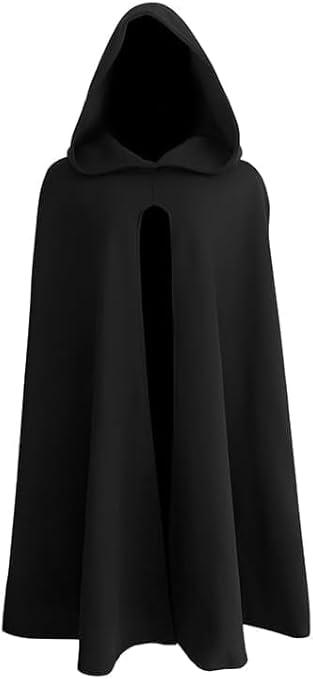 Cloak with Hood Medieval Renaissance Cape for Men and Women Halloween Cosplay Costume M