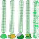 Labrostar 20Pcs St Patricks Day Accessories St Patricks Day Decorations Shamrock Green Day Beaded Necklace for Irish Party Decor Supplies