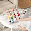 Lamu 4 Layer Clear Acrylic Display Case for Collectibles, Action Figurine Cabinet Box with 3 Movable Plate, Stackable Hobby Display Showcase Shelf with Magnetic Door, 2 Pack