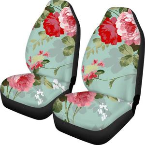 Vintage Chinese Ink Painting Floral Universal Car Seat Covers Breathable Vehicle Front Bucket Seat Protector for Most Car,SUV,Truck,Sedan or Van -Pack of 2
