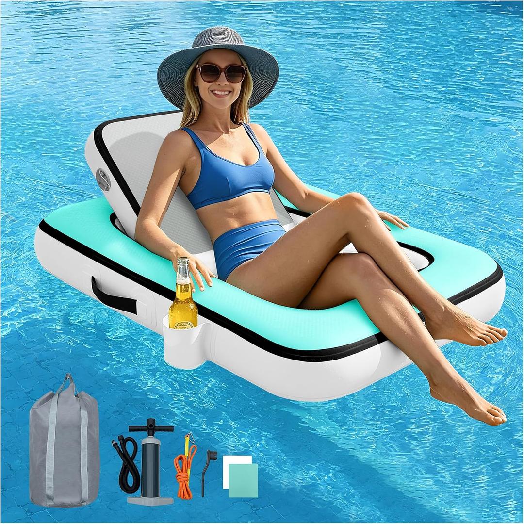 Floating Chairs with Backrest & Cup Holder 300LBS Heavy Duty, Large