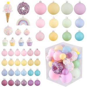 26Pcs Pastel Color Shatterproof Christmas Ornament Set -3D Ice Cream, Donut & Cake Dessert Decorations for Candyland Xmas Party, Holiday Tree Decor, Sweet - Themed Gathering & Home Decor