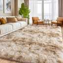 Large Plush Shaggy Rug High Pile Fluffy Rug for Living Room, Big Plush Non-Skid Shag Carpet, Soft Shaggy Rugs for Bedroom Indoor Modern Home Decor Tie Dye Camel 9x12ft