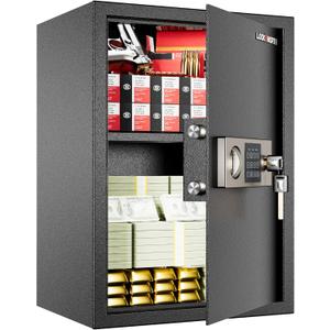 Safe for Home, 1.9 Cubic Feet Safety Box for Money, Jewelry, Documents and Guns, Security Safe for Office, Hotel, 13.8"W x 12.2"D x 19.7"H