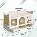 Rabbit Cage with Storage Space, Transparent Door & Waste Collection Tray Sturdy, Spacious, & Easy-to-Clean Ideal for Rabbits, Guinea Pigs, and Small Pets