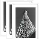 Abtgt 24x36 Poster Frame Set of 3, Display Pictures 20 x 30 with Mat or 24 x 36 without Mat, Picture Frame for Wall Mounting Display, White