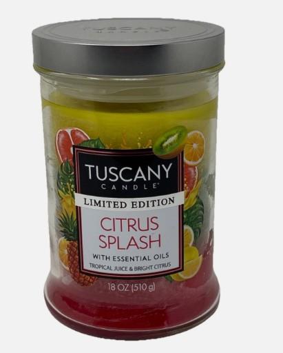 Tuscany Candle, Limited Edition Citrus Splash, With Essential Oils, Tropical juice and bright citrus 18OZ