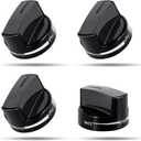4 Pack WPW10339442 Whirl-Pool Stove Knobs Replacements, PS11753188 Whirl-Pool Stove/Gas/Oven Knobs, Cooktop Surface Burner Control Knobs Black, Replaces W10339442 AP6019877