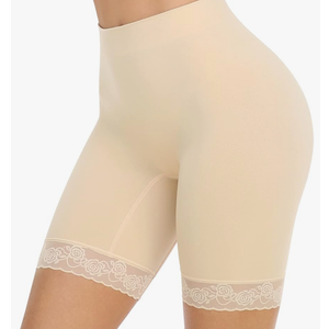 SIMIYA Women's Slip Shorts for Under Dresses, Anti-Chafing Boyshorts Panties Seamless Stretch Lace Underwear L