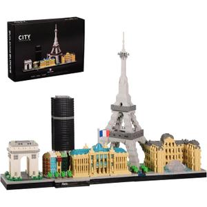 JXRLMB Paris Skyline Architecture Adult Building Blocks Set 3680PCS with Eiffel Tower and The Louvre Assembly Collection Micro Bricks 3D Model for Teens Age of 14+