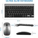 Wireless Keyboard and Mouse Combo, Compact Quiet Wireless Keyboard and Mouse Set 2.4G Ultra-Thin Sleek Design for Windows, Computer, Desktop, PC, Notebook, Laptop (GHKM03)