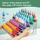 Acrylic Paint Organizer (7 Tier), Painting Bottle Holder, Clear Nail Polish Holder Rack Shelf, Acrylic Paint Storage Organizer, Craft Holder Rack for Alcohol Inks and Food Coloring (Black Clear)