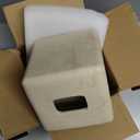 Natural Travertine Textures Tissue Box Cover Square for Home Decor,Resin Heavy Tissue Box Holder for Bathroom Countertop,Tabletop,Bedside Table,Office (Handmade of Resin) (Yellow Stone)