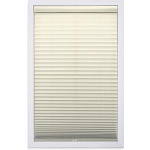 DEZ FURNISHINGS Cordless 1" Light Filtering Pleated Shade, Fabric, 28.5"W x 64"H, Ecru