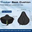 Zacro Bike Seat Cushion - Gel Padded Bike Seat Cover for Men Women Comfort, Extra Soft Exercise Bicycle Seat Compatible with Peloton, Outdoor & Indoor Bike Saddles