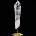 White Crystal Wand Point Long Healing Crystal Scepter Decorative Stone Reiki Meditation with Display Stand Home Office Decor 0.8-1.1LBS