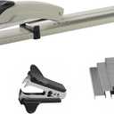 Long Reach Stapler,with 2000 Staples & Stapler Remover Full Strip20-25 Sheet Capacity,with Built-in Ruler and Adjustable Locking Paper Guide, Gray