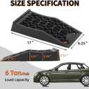 OULEME Low Profile Car Service Ramp - 2 Pack with Anti-Slip Pads for Lift Maintenance and Oil Changes, Low-Chassis Car Tire Ramps for Jack Support