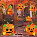 Aiofaervy 35 Pieces Halloween Foam Pumpkin Craft Kits,Foam Pumpkin with Fall Maple Leaves Rhinestone Stickers DIY Pumpkin Stickers for Halloween Thanksgiving Art Crafts Decorations