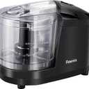 Reemix 1.5-Cup One-Touch Electric Food Chopper, 100W Mini Food Processor Meat Grinder, Mix, Chop, Mince and Blend Vegetables, Fruits, Nuts, Meats, Stainless Steel Blade (Black)