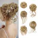 5 PCS Messy Bun Hair Piece for Women Scrunchies Ponytail Extension with Elastic Rubber Band Hair Pieces for Updos Fake Hair Buns Hairpieces Accessories Set for WomenGolden Brown (27/86#)