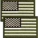 Laughing Lizards American Flag Tactical Patch (2-Pack) | Olive Drab Green Hook & Loop 2x3 Camo Military Patch, Tactical Army Ranger Patches for Hats, Bags & Equipment (Green & Tan Flag)