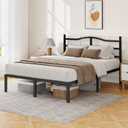 14 Inch Full Size Bed Frame with Headboard, Heavy Duty Metal Platform Bed Frame Full Size Mattress Foundation with Sturdy Steel Slats, Easy Assembly Noise Free