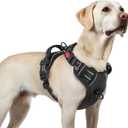 rabbitgoo Dog Harness for Large, No Pull Pet Harness with 3 Buckles, Adjustable Soft Padded Vest with Control Handle, Walking Reflective Pet Vest for Large Dogs, Black, L