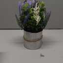 DILATATA Rustic Lavender Flowers Artificial Lavender Decor Fake Lavender Plant in Metal Pot Faux Plants in Pots for Home Bathroom Table Centerpieces Wedding Decor Potted Lavender Flower Purple Decor