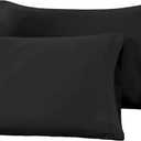 Superior 100% Egyptian Cotton 1500 Thread Count Oversized King Pillowcase Set Solid, Black