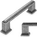 KOOFIZO 10 Pack 3-3/4 Inch Antique Iron Kitchen Cabinet Pulls Vintage Iron Cabinet Handles Iron Cabinet Hardware for Kitchen Cabinets P02 Drawer Dresser Cupboard Bedroom